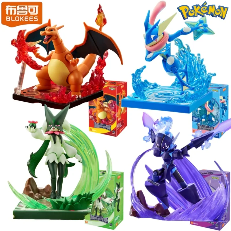 

BLOKEES Pokémon Building Blocks Charizard Ceruledge Meowscarada Greninja Assembled Movable Model Ornament Toy Collection Gift