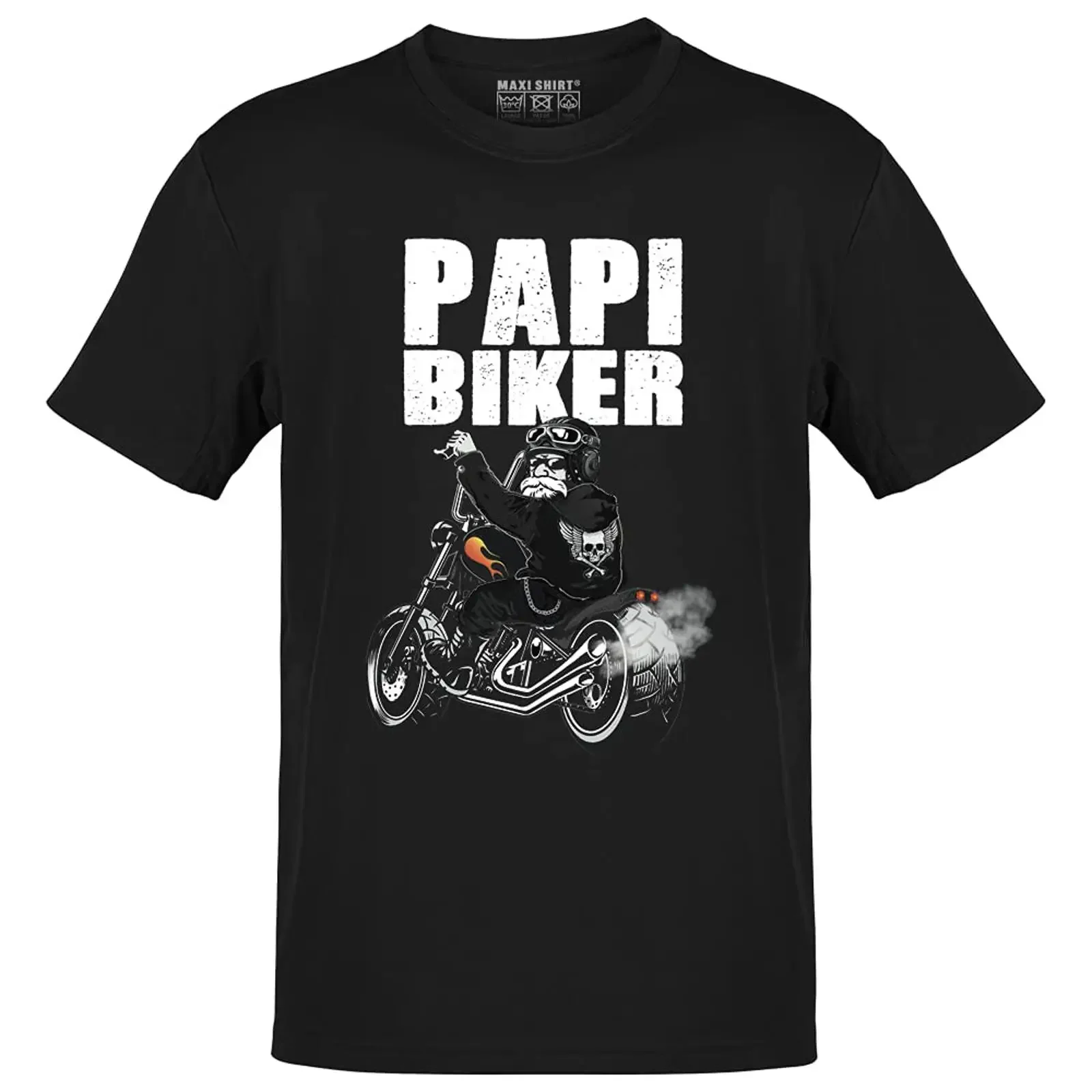 Papi Biker T Shirt Customisable Text 100 Cotton Slim Fit M vintage Washed fashion Soft Top For Everyday Wear Stylish Breathable