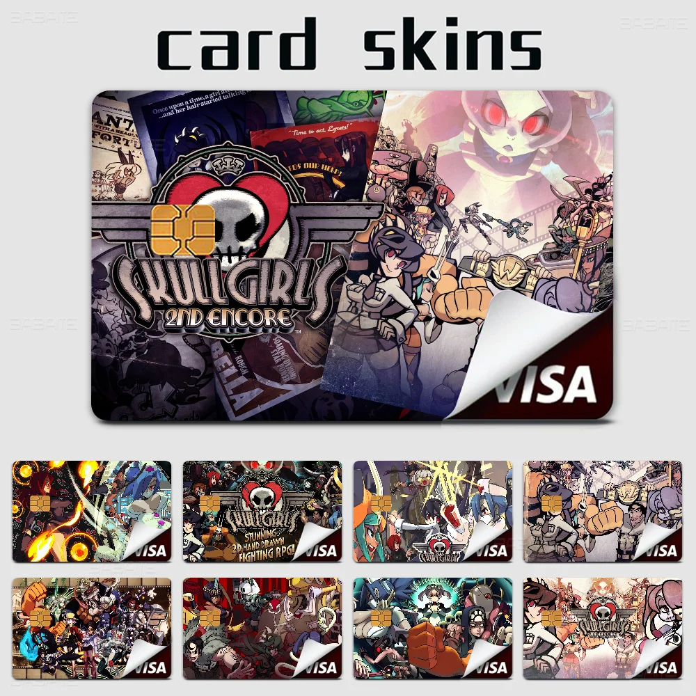 S-Skull-Girls Video Game 100% Hot Sale Amine Credit Debit Bank Card Bus Card Film Skin Sticker