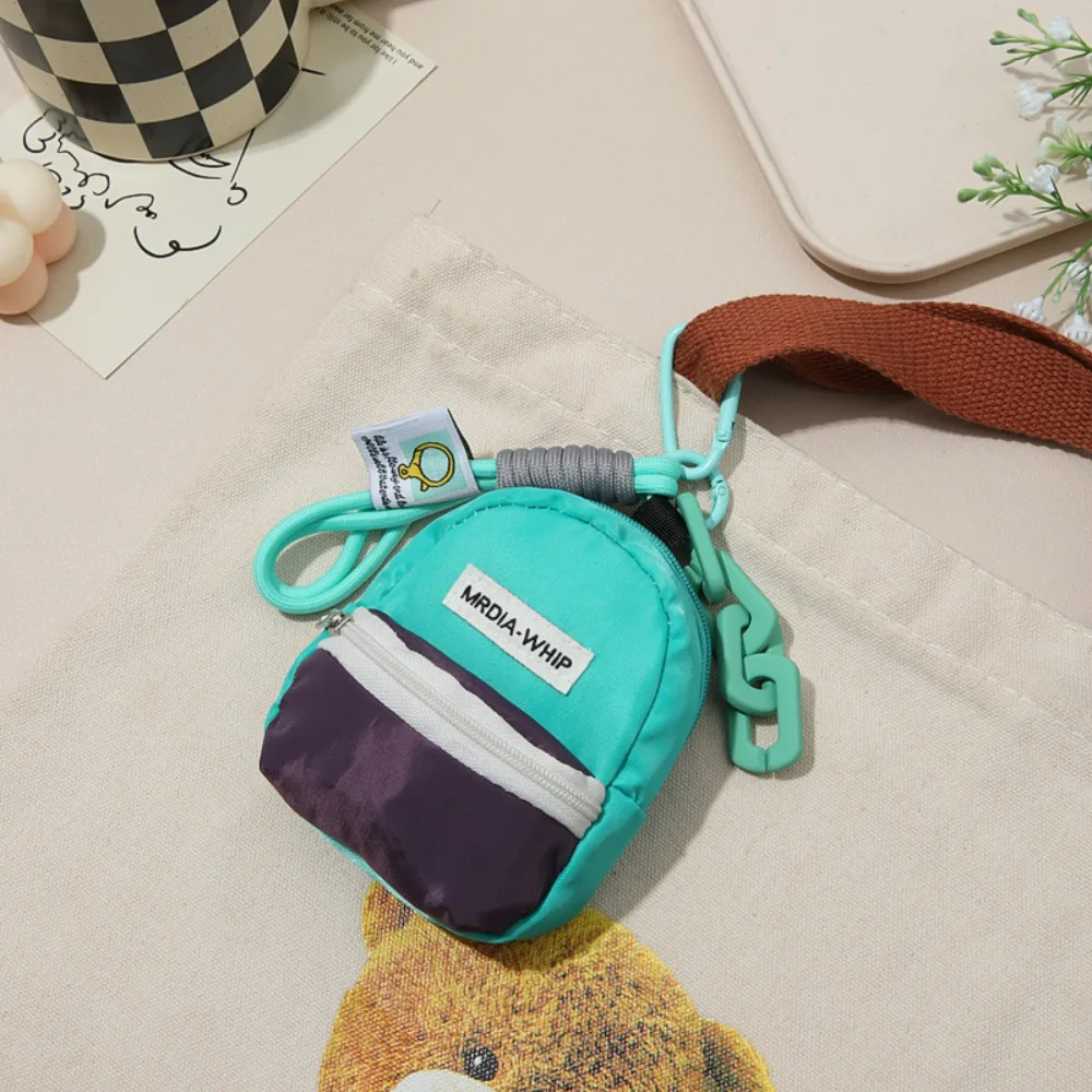 Kawaii Zipper Coin Purse Macaron Color Key Chain Wallet Pouch Mini Portable Book Bag Pendant Outdoor