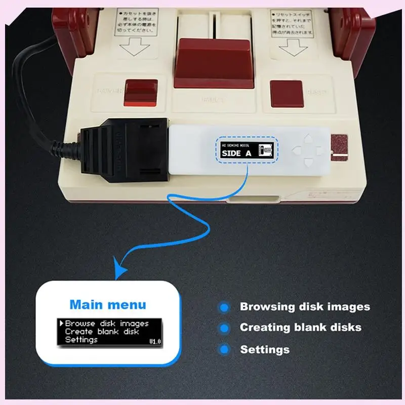 

B24B For Fdskey Disk System Drive Emulator+Memory Card With OLED Display For AV FC Famicom Console