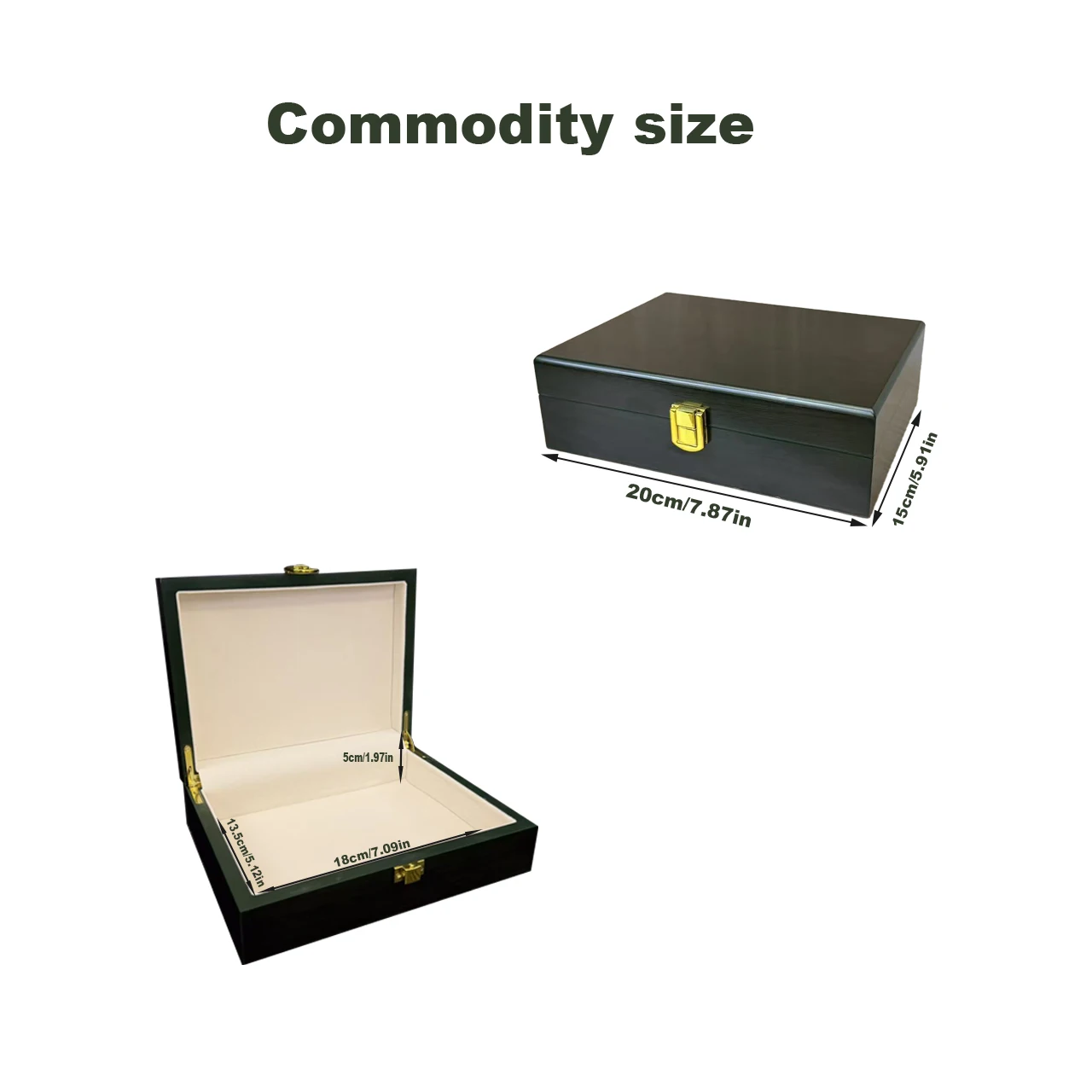 Glossy Dark Green Wooden Jewelry Box with Gold Lock, Luxurious Storage Box, Used for Belt Gift Boxes, Multifunctional Storage
