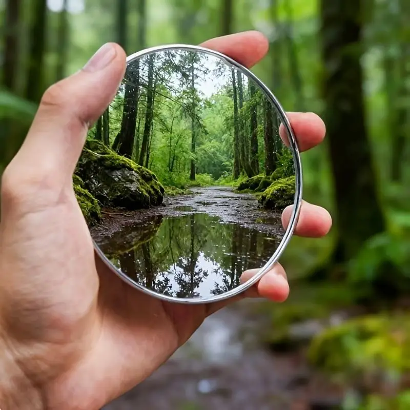 【CCA】Round Convex Mirror Travel Selfie Photo Props High-definition Mirror Portable Makeup Mirror Handheld Photography Mirrors