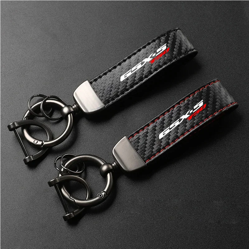 1PCS Motorcycle PU Leather Carbon Fiber Pattern Keychain Accessories For SUZUKI GSX-S750  GSX-S1000GT GSXS 750 750 Motorcycle