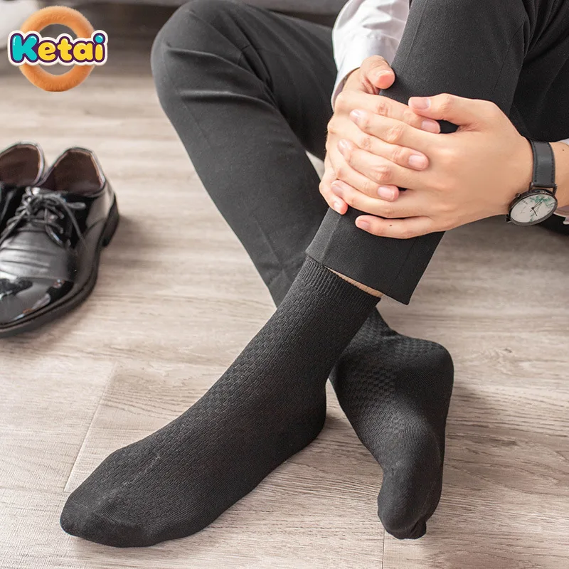 Neue Mid-Tube-Socken für Herren aus Bambusfaser, Business-Kurzschlauch, schweißabsorbierend, rutschfest, Baumwollsocken mit flachem Mund, Herrensocken