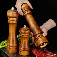 Classical Oak Wood Pepper Spice Mill Grinder Set Handheld Seasoning Adjustable Mills Grinder Ceramic Grinding Core Tools Set