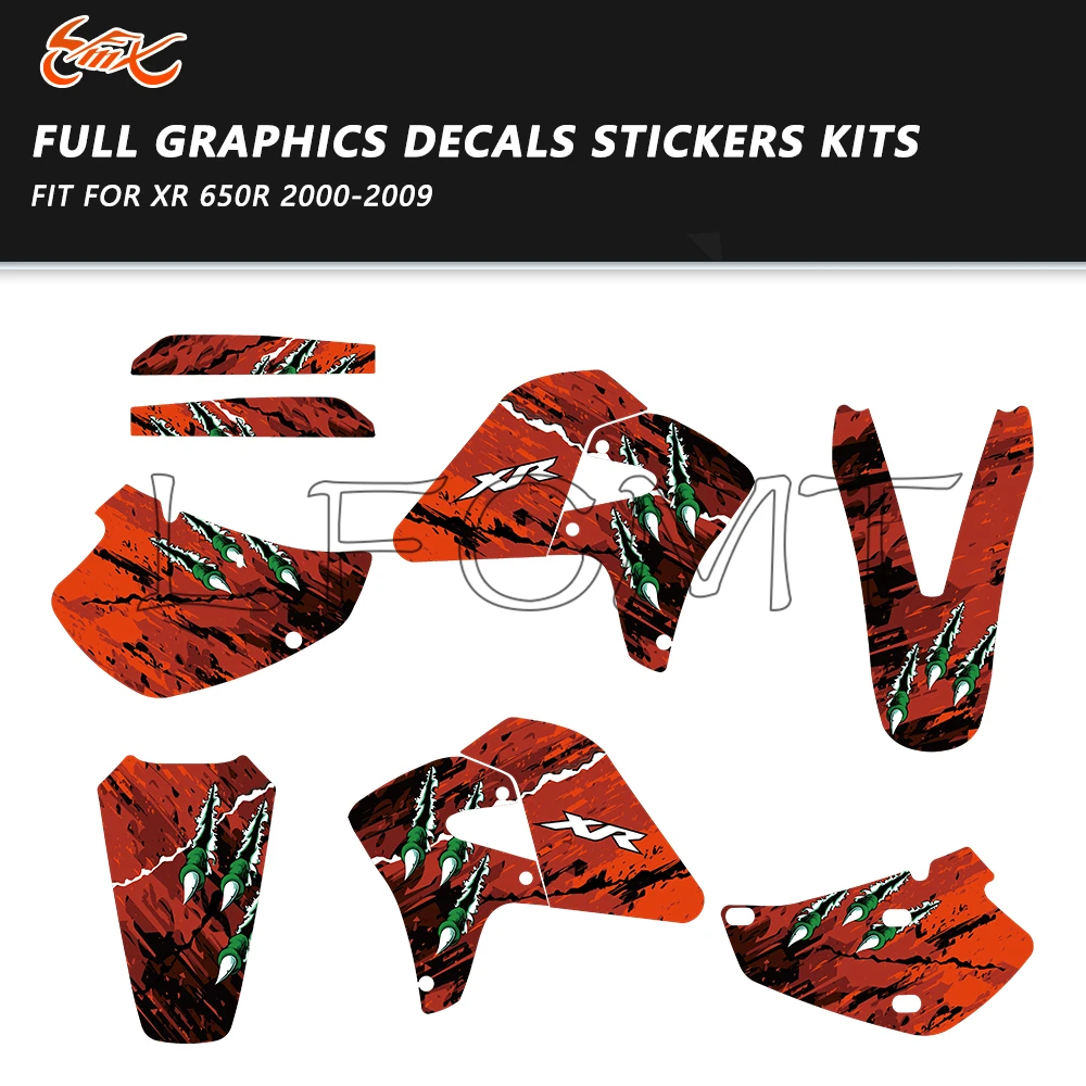

Motocross Sticker Fit for Honda XR650R XR 650 R 2000-2009 2004 2005 2006 2007 2008 GRAPHICS & BACKGROUNDS DECALS STICKERS Kit