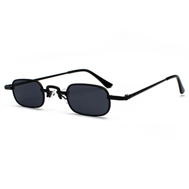 2 Pcs Retro Punk Glasses Clear Square Sunglasses Female Retro Sunglasses Men Metal Frame - Gold & Black