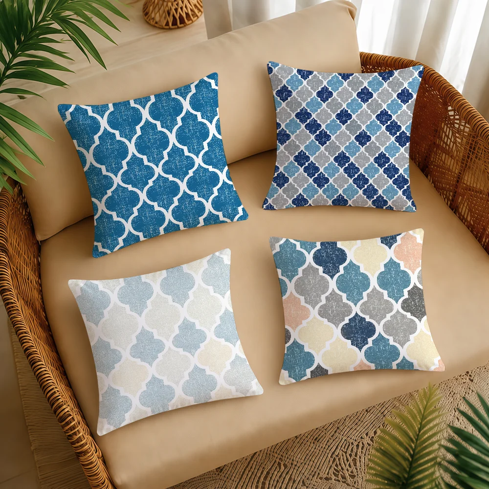 Moroccan Geometric Diamond Pattern Cushion Cover Square Decorative Throw Pillow Case Sofa Bed Living Room Anniversary Gifts