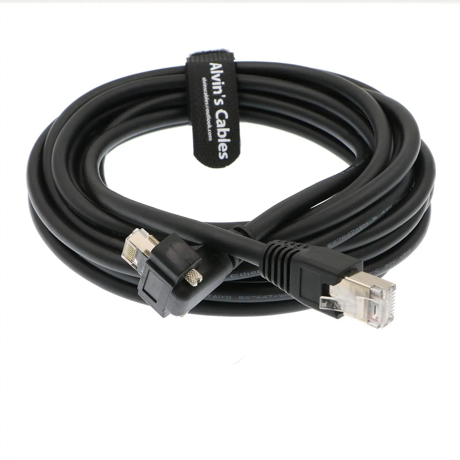Alvin's Cables GigE Vision Cable Vertical RJ45 Screw Lock Industrial Ethernet Cable Shielded CAT6a High-Flex Drag-Chain, Compati
