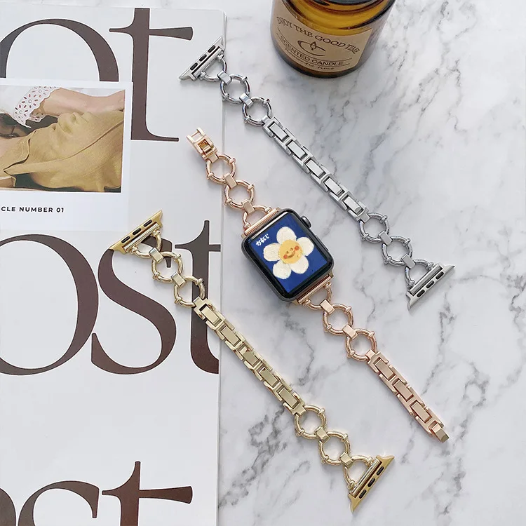 Ремешок металлический для Apple watch, люксовый браслет для iwatch 987654321SE Ultra2 40 41 42 44 45 49 мм, для мужчин и женщин