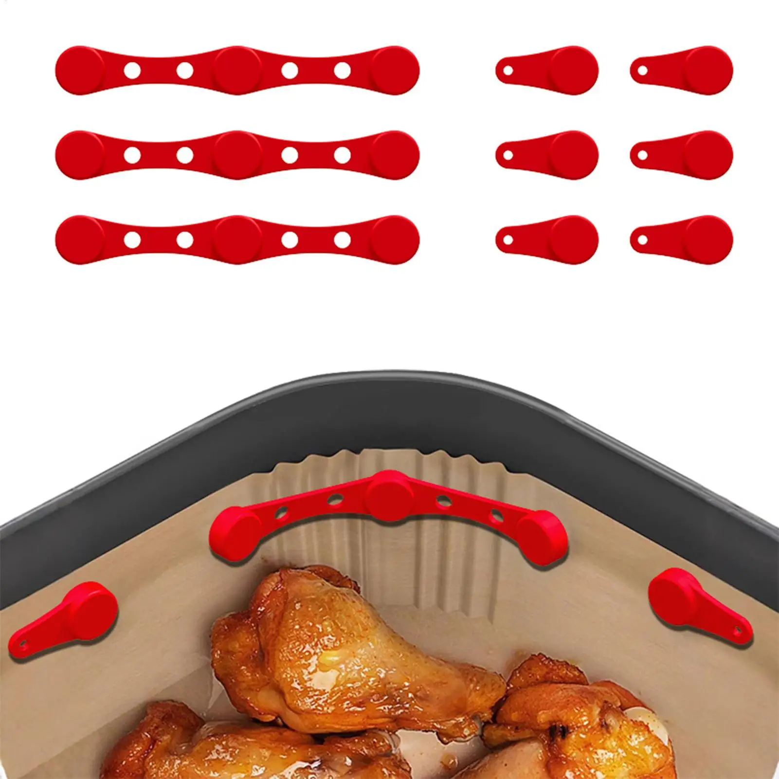 Fritadeira de ar magnética fivela de silicone ar fritadeira fixação forro de papel seguro airfryer fixação suprimentos para cozinha forma casa