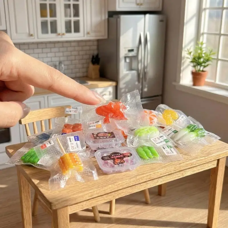 Mini Simulated Dollhouse Food Vacuum Pack Vegetables Fruits Seafood 112 Kitchen Accessories for Miniature Scene Display