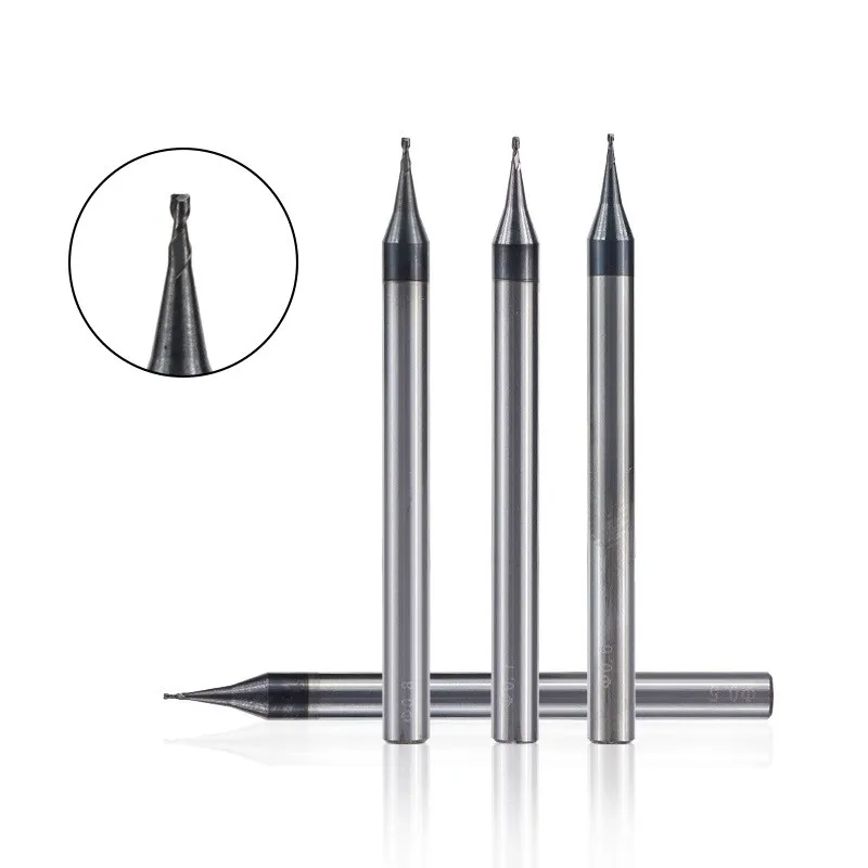 Imagem -04 - Tulx-micro Flat End Mill Cnc Router Bit Shank Tungsten Carbide End Mill Mini Fresa Flautas 0.20.9 mm mm