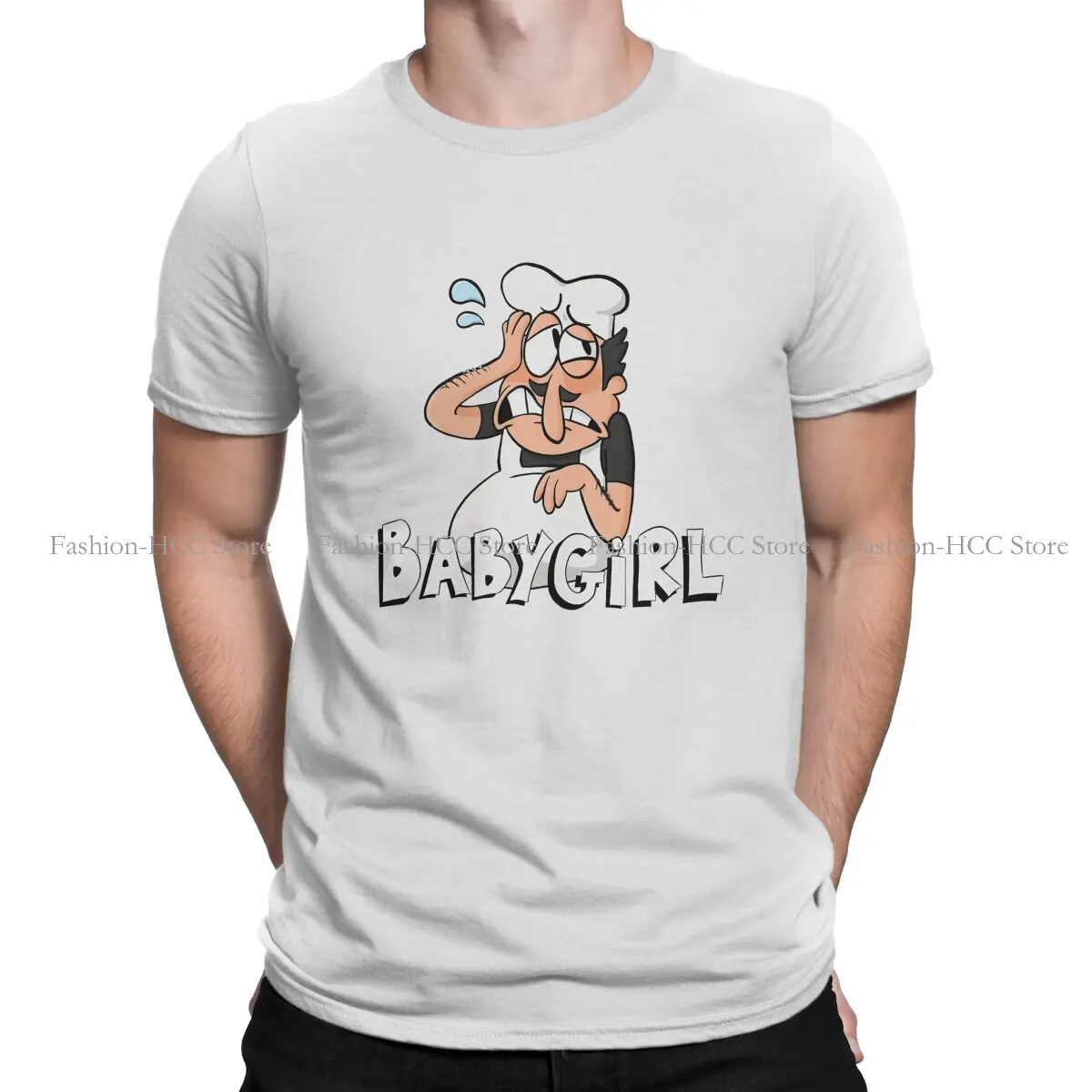 Pizza Tower Cartoon Babygirl Peppino T Shirt Polyester Grunge Men Tees Summer Clothing Harajuku O-Neck TShirt