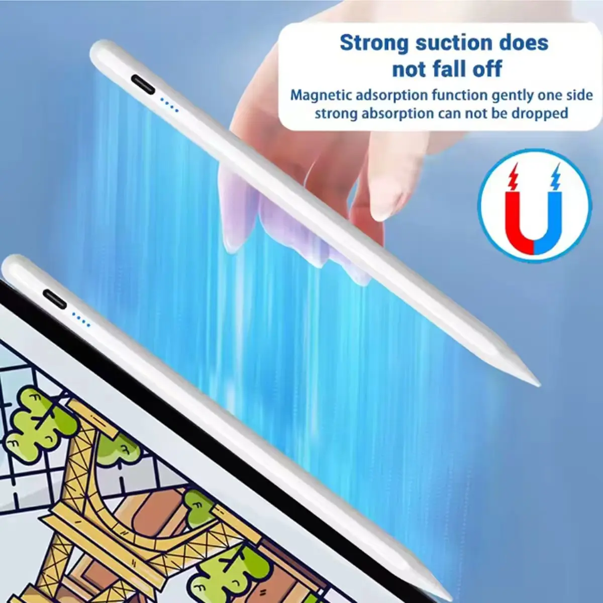 

Стилус для iPad Pencil 10-го поколения, Apple Pencil 3X Fast Charge с функцией захвата ладони и чувствительностью наклона, совместимый с 2