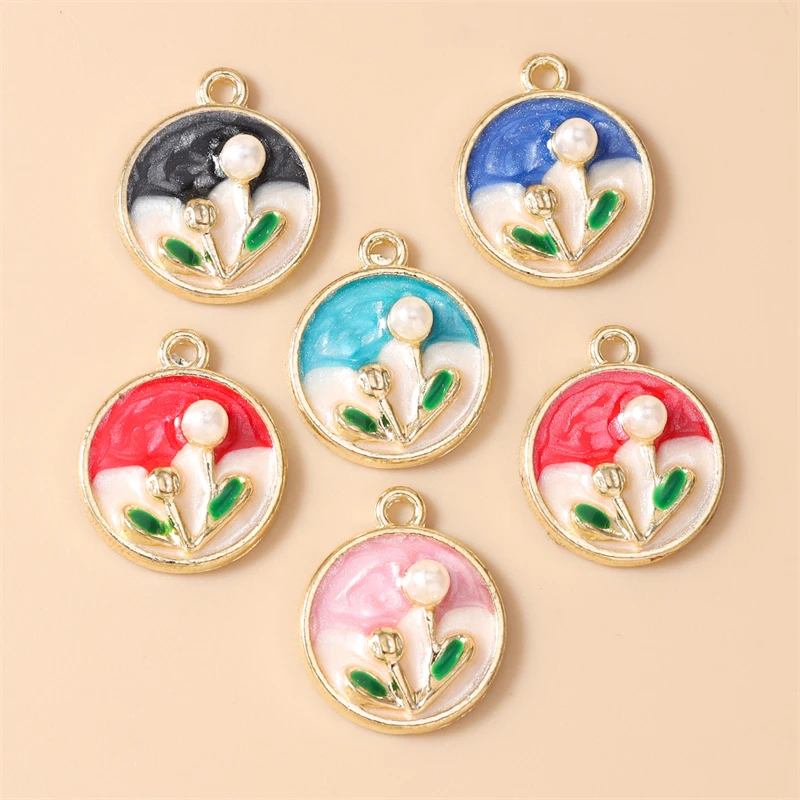 10 Stück niedliche, gemischte Pflanzenanhänger, Emaille-Blumen- und Kaktus-Anhänger für die Schmuckherstellung, Halsketten, Ohrringe, Armbänder, DIY-Bastelarbeiten, Geschenk – Detail 8