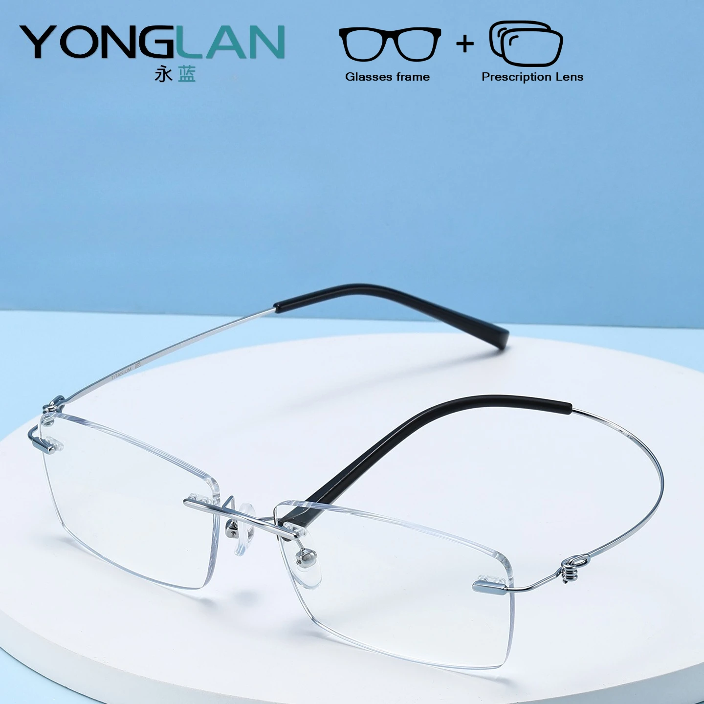 

New Men and Women Optical Prescription Rimless Glasses Titanium Alloy Myopia Hyperopia Progressive Multifocal Eyeglasses