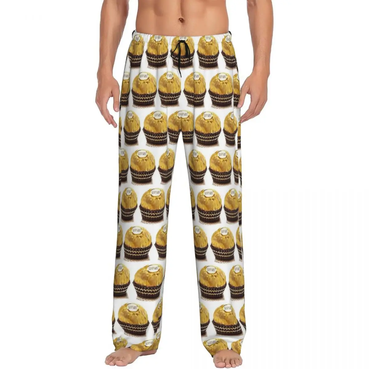 Pantalones de pijama Ferrero Rocher personalizados, ropa de dormir para hombre, pantalones de salón para dormir con bolsillos