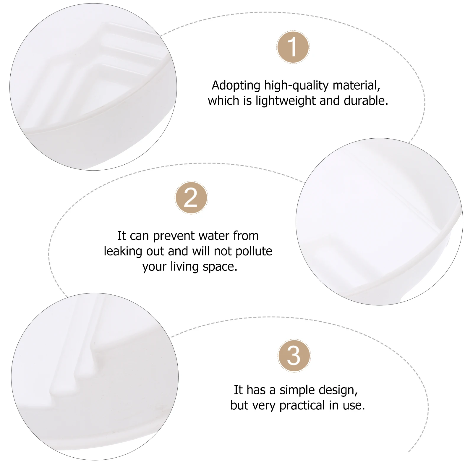 

5 Pcs Plant Pots Tray Lightweight Durable High Quality Material Water Leakage Prevention Flowerpot Accessory Office Use Planter