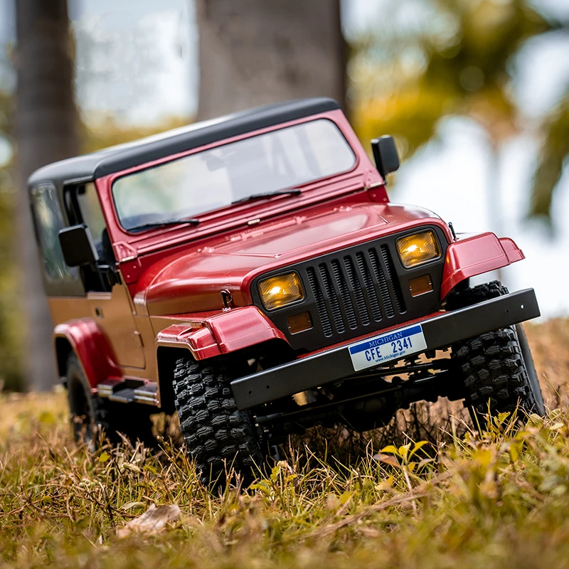 FMSRC Car 1/10 Mashigan Adventurer RC Rock Crawler RS Red 4WD Climbing Scale Retro Vehicle Adult Kids Christmas Gifts