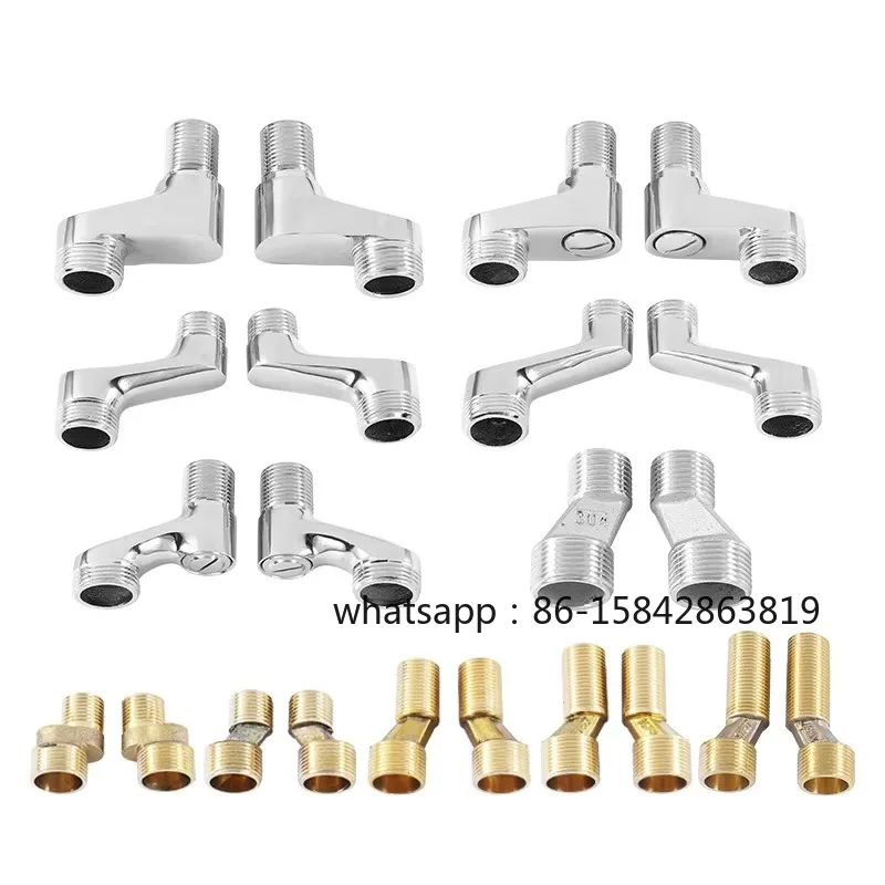 Copper Shower Faucet Angled Curved Foot, Eccentric Screw Extended Corner Bathtub Faucet Accessories