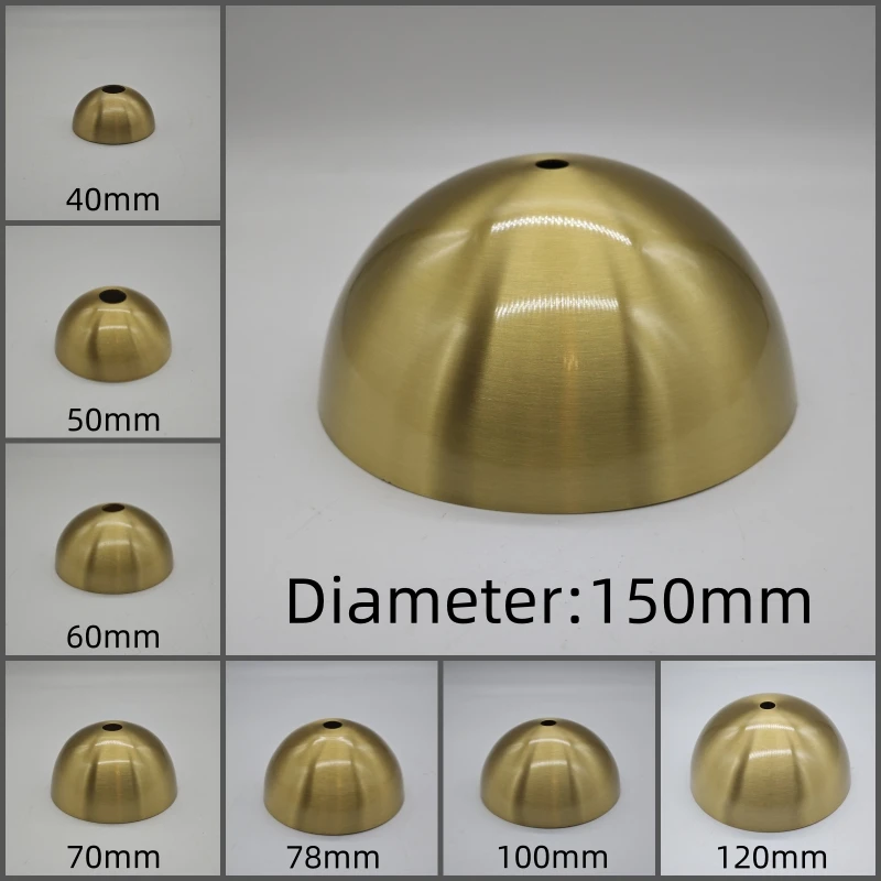 Accesorios de lámpara colgante de cabeza redonda especial redonda de latón puro piezas de cobre engrosadas lámpara de escritorio base de pantalla semicircular