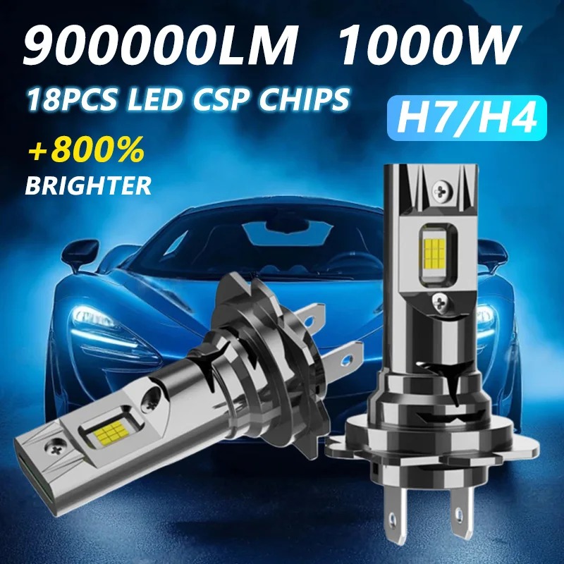 H7 H4 LED CANBUS Birne 900000LM Super Helle 9003 HB2 6000 K Led-Licht für Auto Drahtlose Automobil Motorrad diode Scheinwerfer Lampe