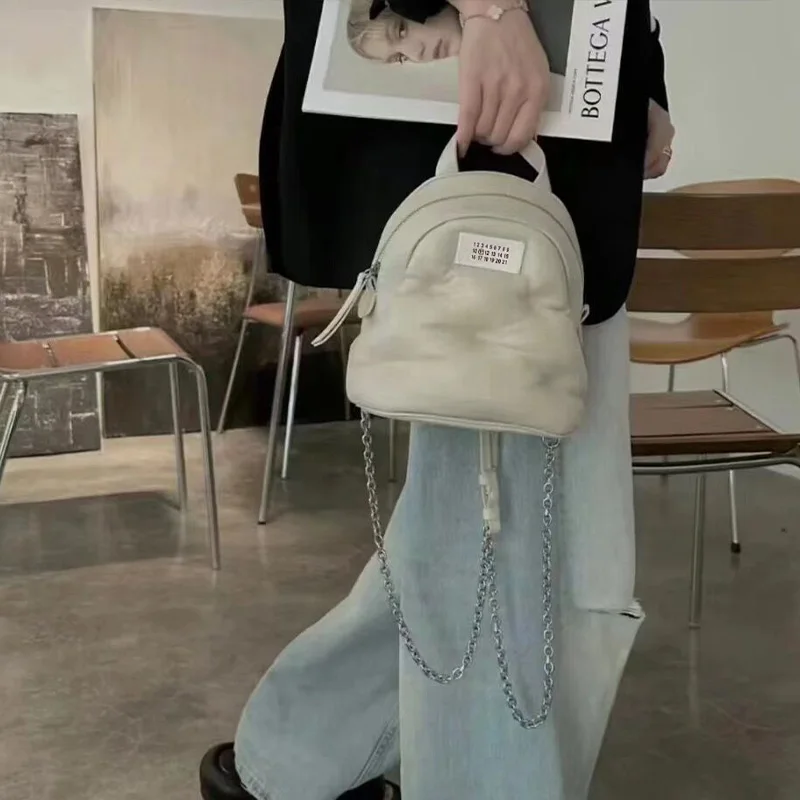 Jennie Same Soft Backpack mm Chain Shoulder Shoulder Small Bag Small Backpack Simple and Versatile Cloud Bag