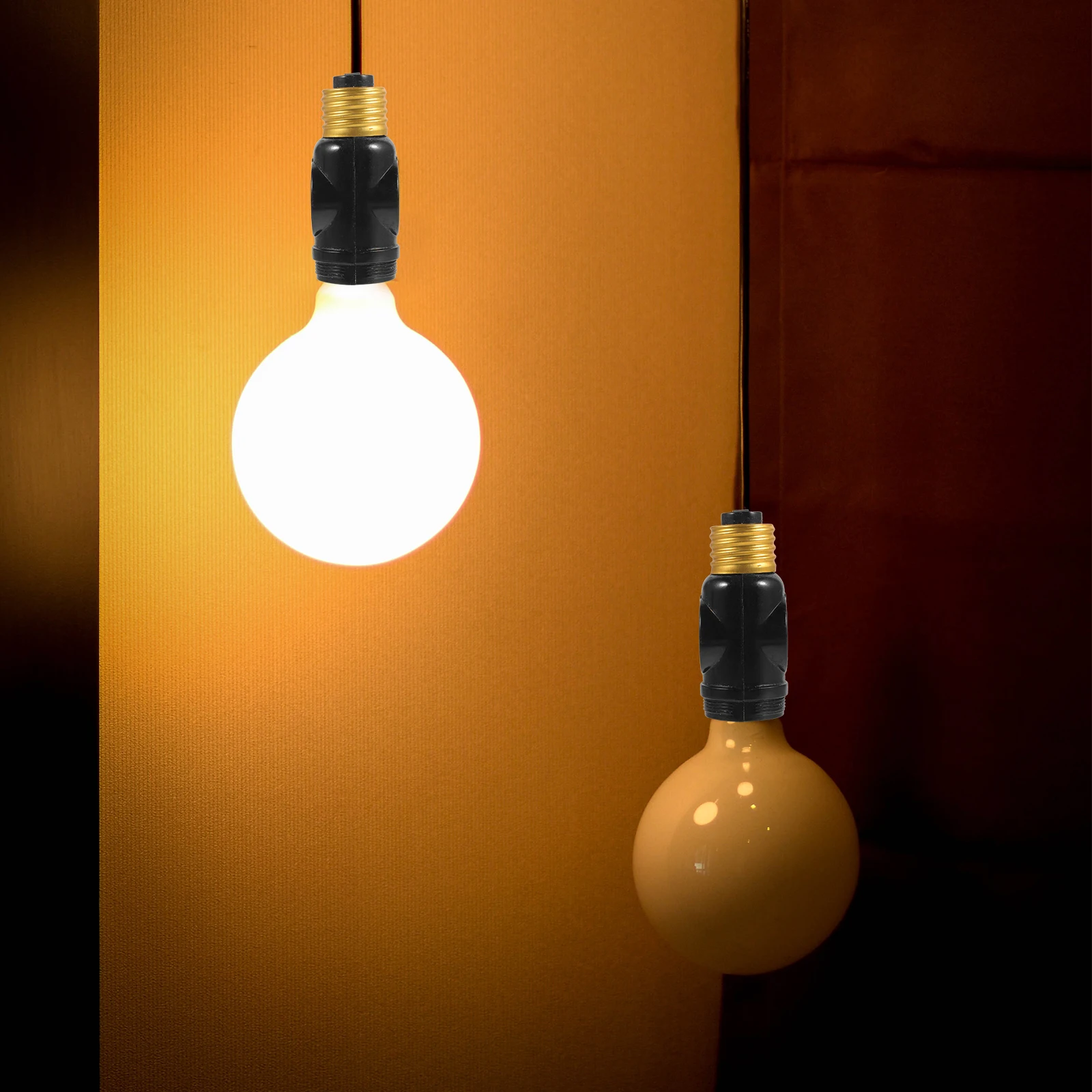 2pcs E26 Lamp Base Sockets Dual Bulb Holder Pull Chain Switch Two Outlet Bases Adapter Screw Socket Night Light Lampholder