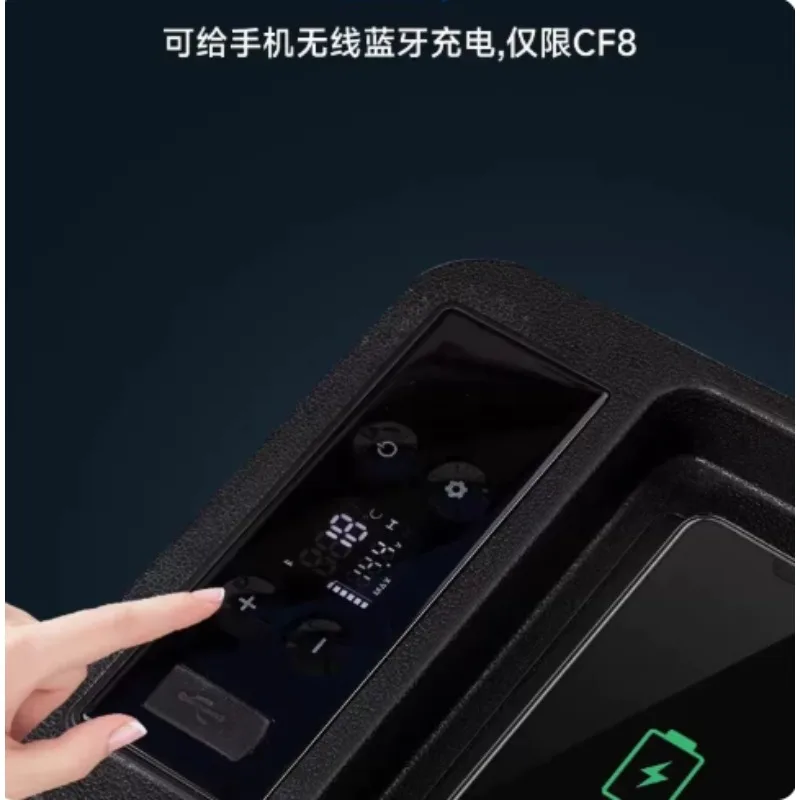 Central Armrest Car Fridge with Compressor, Mini Portable Freezer Cooler, 2 in 1 Refrigerator for Car & Home