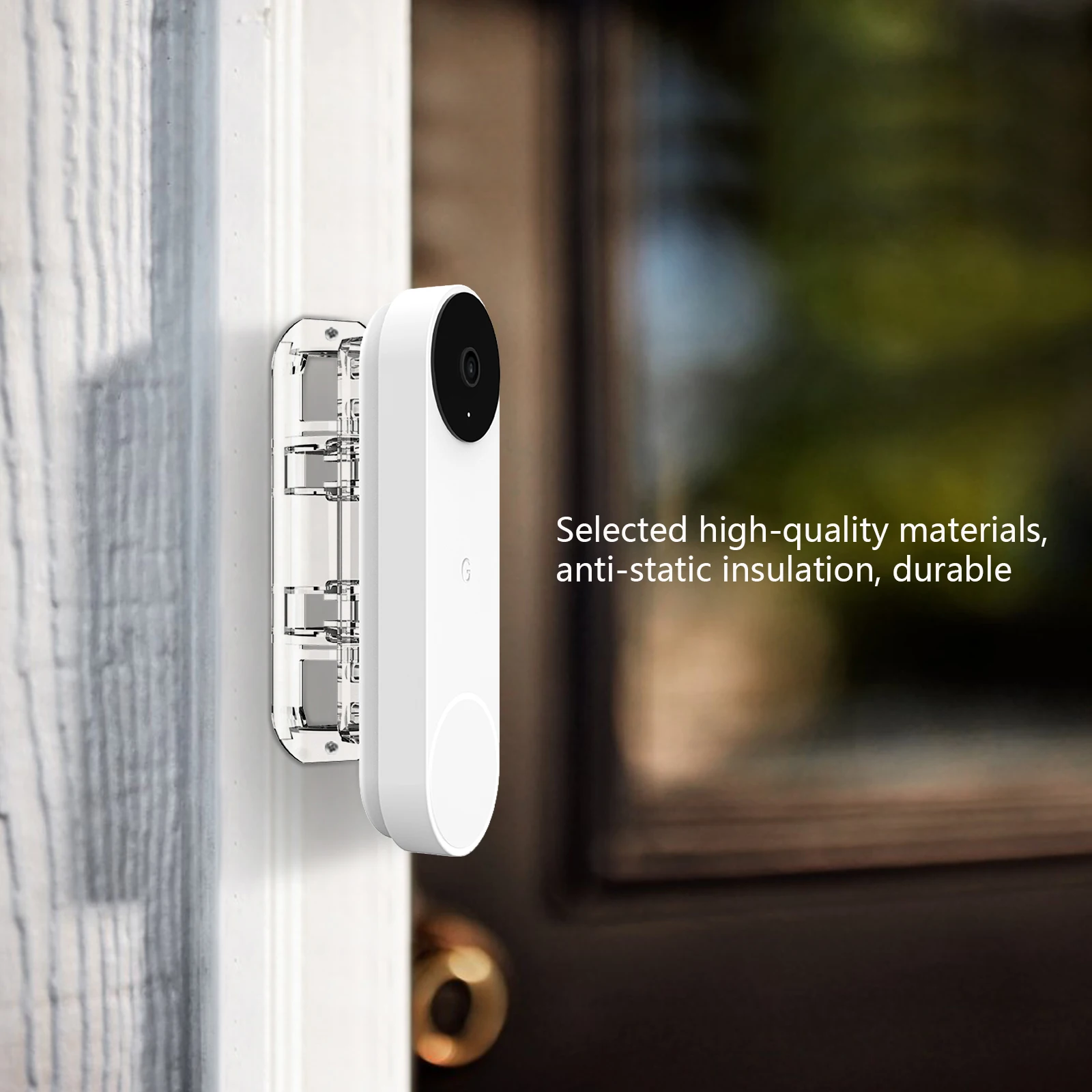 ที่ยึดแนวนอนขาแขวนติดผนัง ABS ชั้นวางกระดิ่งประตูหมุนได้45องศาสำหรับ Google Nestdoorbell (แบตเตอรี่) อุปกรณ์เสริม