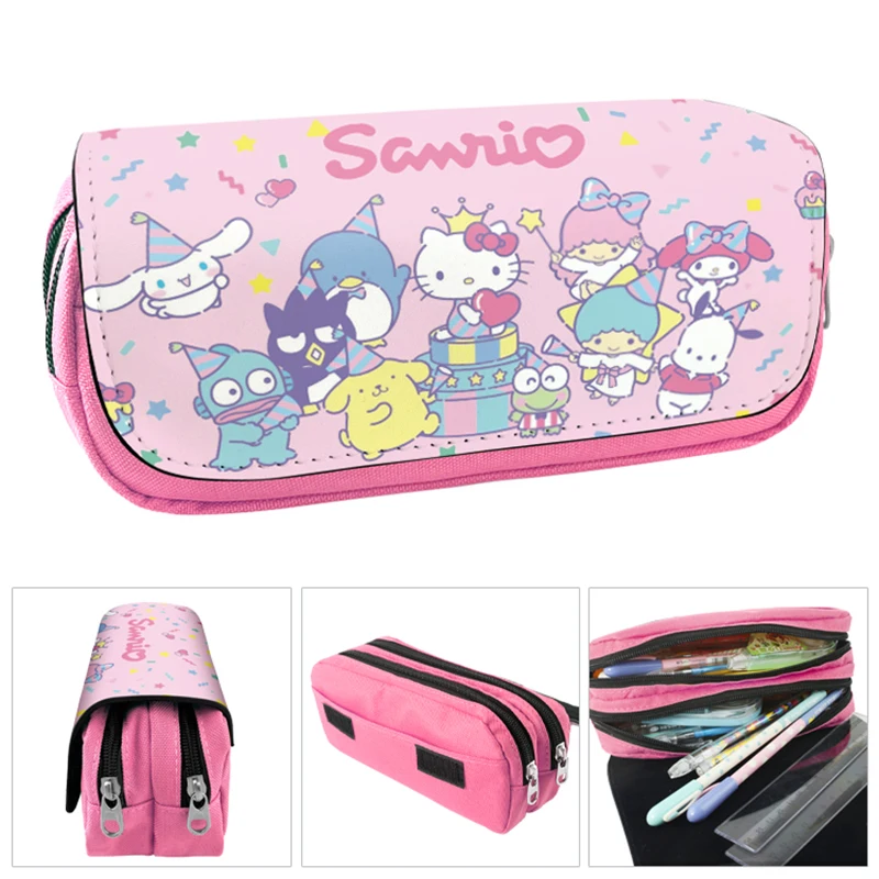 Miniso Cute Cartoon Sanrio Pencil Bags Hello Kitty / Kuromi Pen Bag Pencil Case for Primary and Secondary School Students