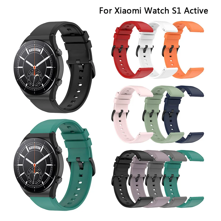 

22mm Watch Band For Xiaomi Mi Watch S1 Active Watch Strap Silicone Bracelet Replaceable Accessories For Xiaomi Watch S1 Color 2