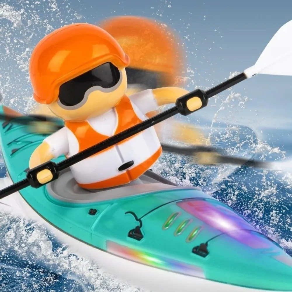 2.4G Remote Control RC Boat Light Rechargeable Battery Remote Control Boat Rowing Paddling Mini Size Kayak Boat Summer Game