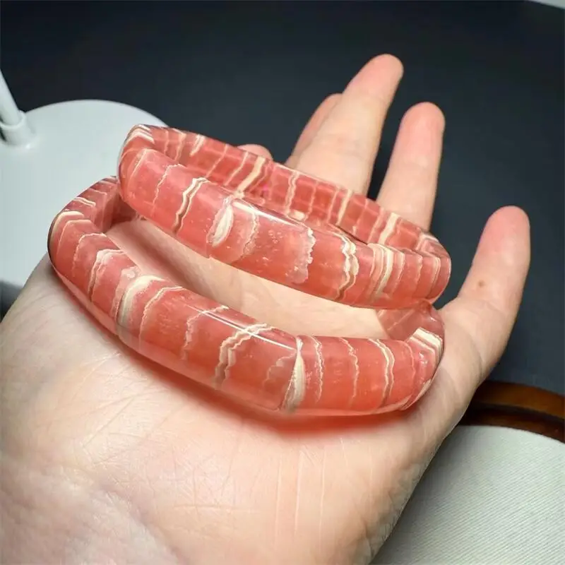 

10MM Natural Red Lace Agate Bangle Women Fengshui Jewelry Stretch Bangle Children Birthday Gift 1pcs