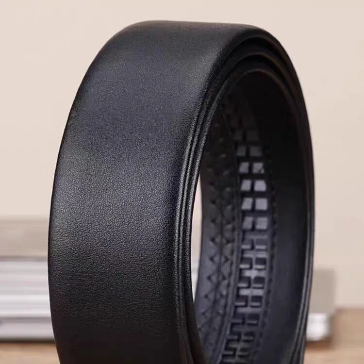 حزام حزام من الجلد الطبيعي للرجال 2025 بعرض 3.5 سم، إبزيم تلقائي بدون إبزيم متضمن، جلد البقر المحبب العلوي قابل للتعديل، الأعمال