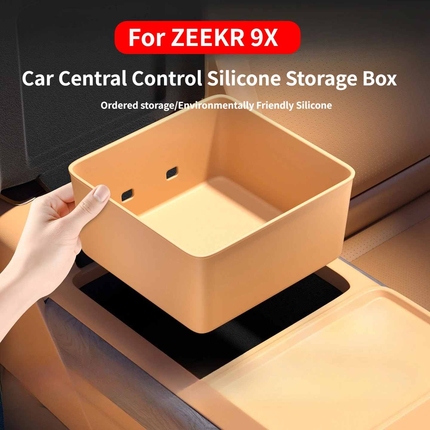 

For ZEEKR 9X Car Central Control Armrest Box Storage Box Silicone Storage Box Protection Pad Automobiles Interior Accessories