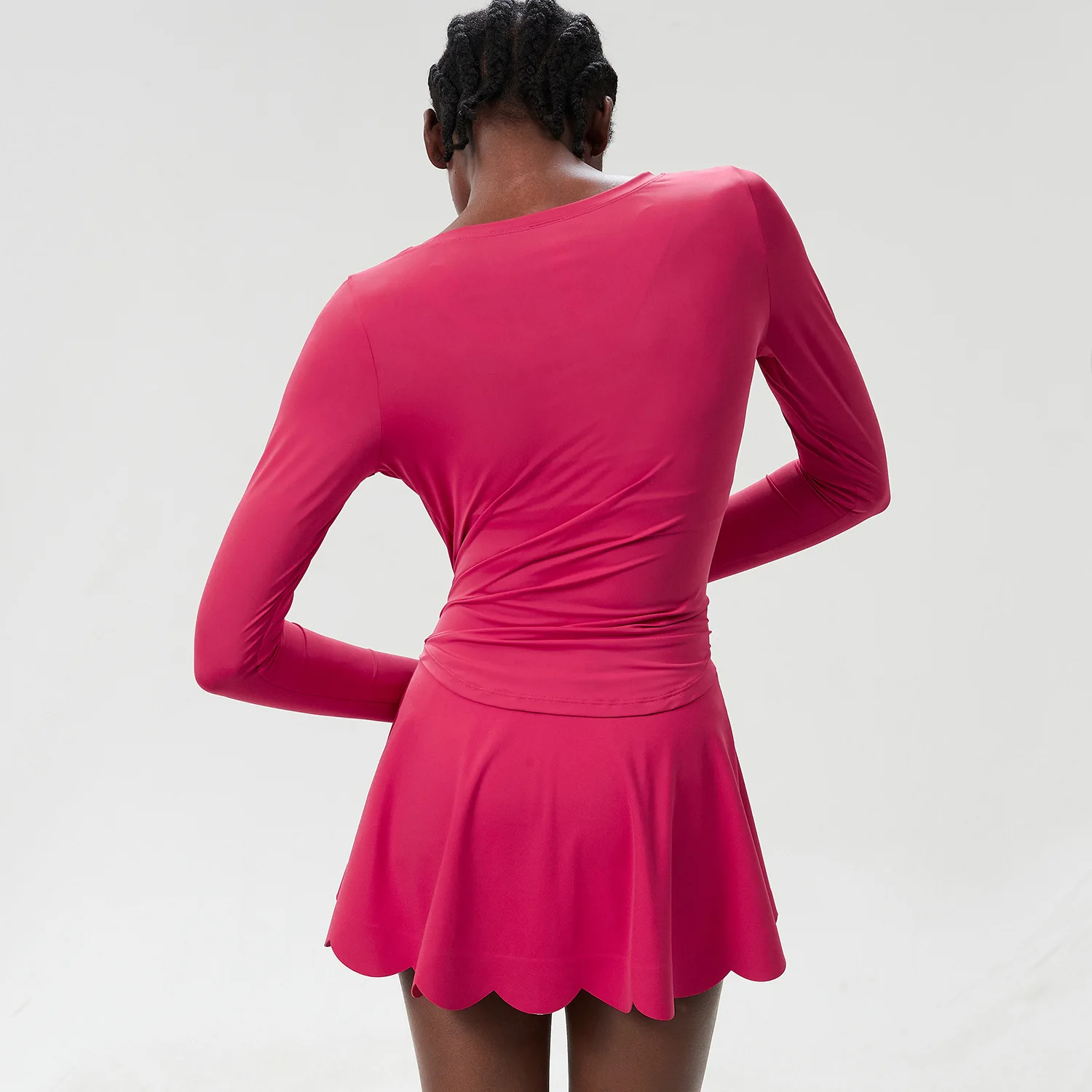 Women Summer Outdoor Running Suit Solid Color Breathable Short Sportswear Two Pieces Yoga Set Female Tennis Skirt Gym Clothes