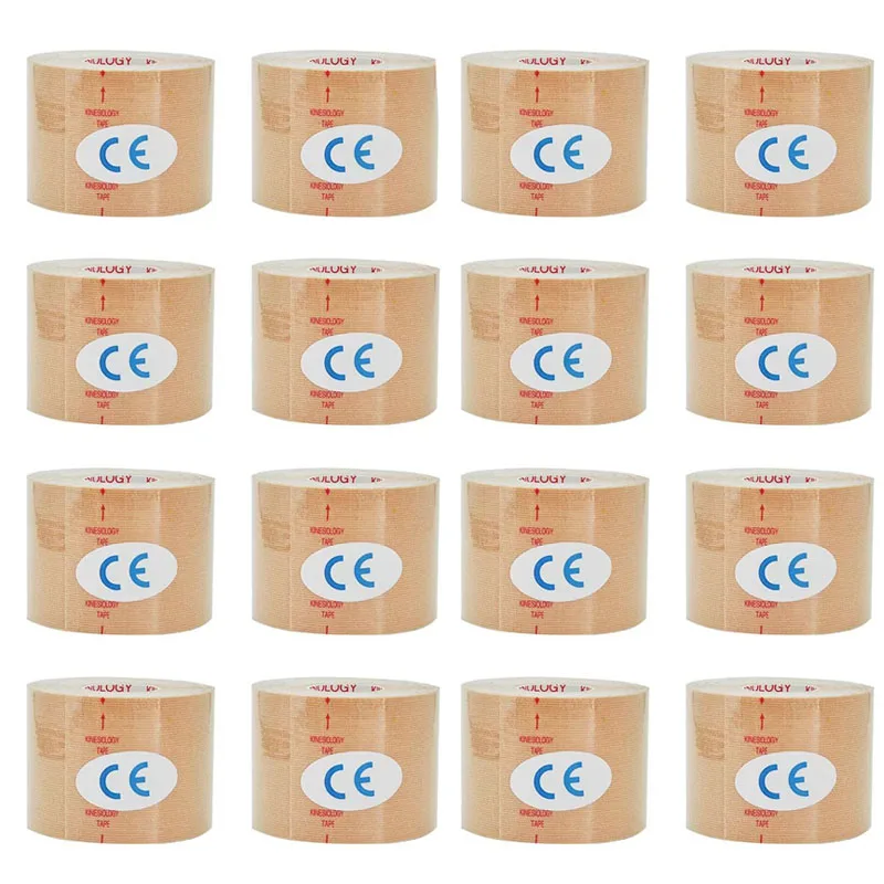 1/6/10 Uds Beige 5cm cinta elástica de kinesiología cinta muscular deportiva vendaje cuidado kinesiología cinta de primeros auxilios cinta de lesiones muscular