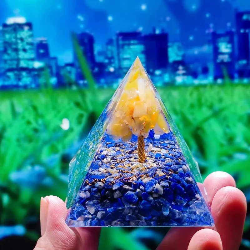 Ogen Energy Tree of Life Pyramid Home Crafts Resin Decorations Desktop Decoration Dream Come True