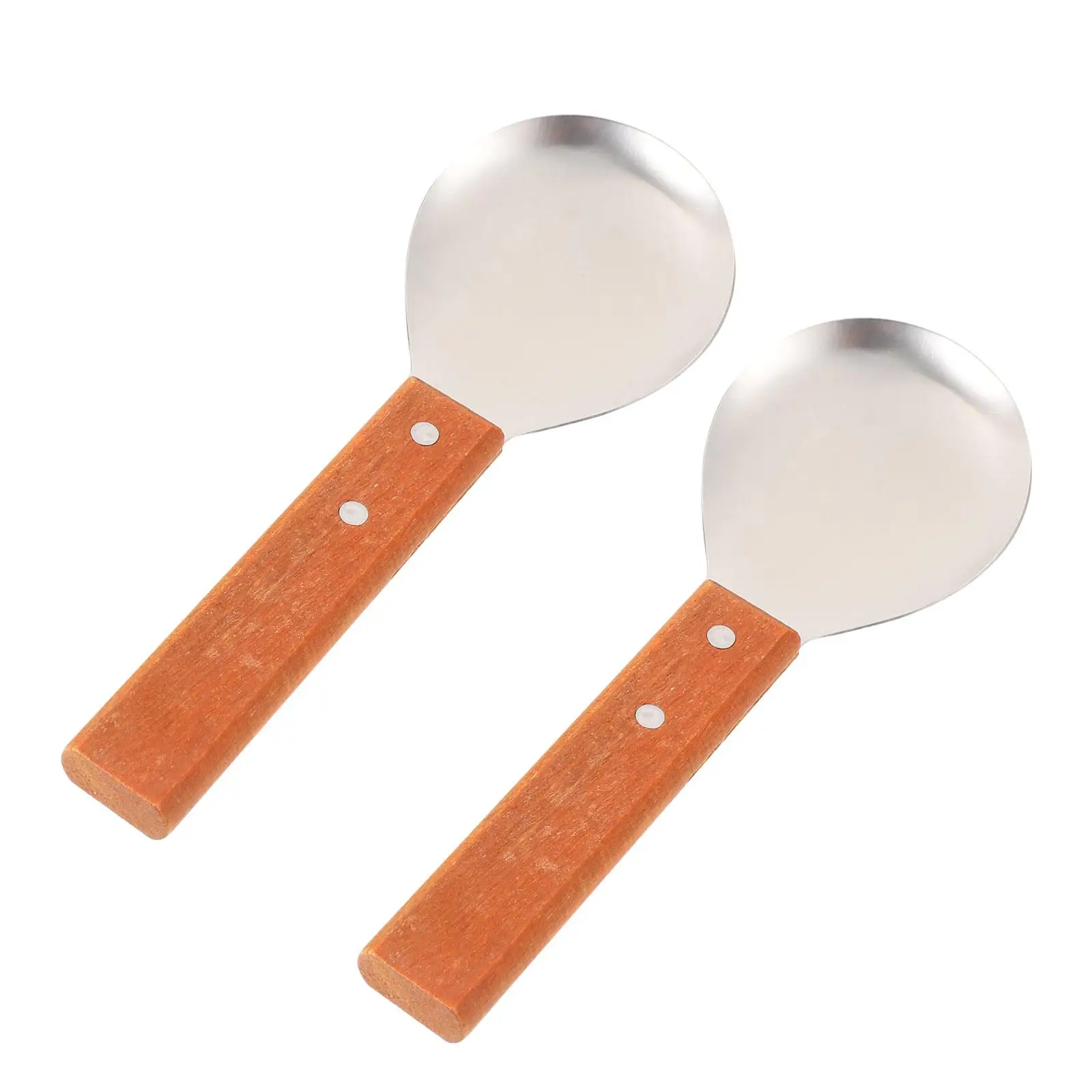 

2Pcs Insulated Rice Spoons Stainless Steel Cooking Supplies Ergonomic Design Heat Resistant Kitchen Tools