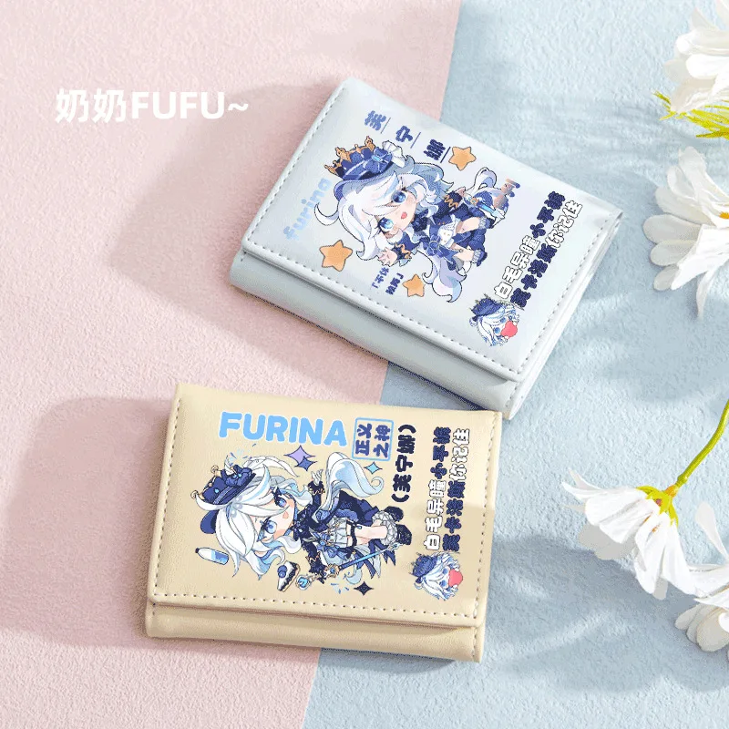 

Genshin Impact Merchandise Water God Funina Wallet Short Foldable Niche Design Large Capacity Multi-Card Slot Card Anine