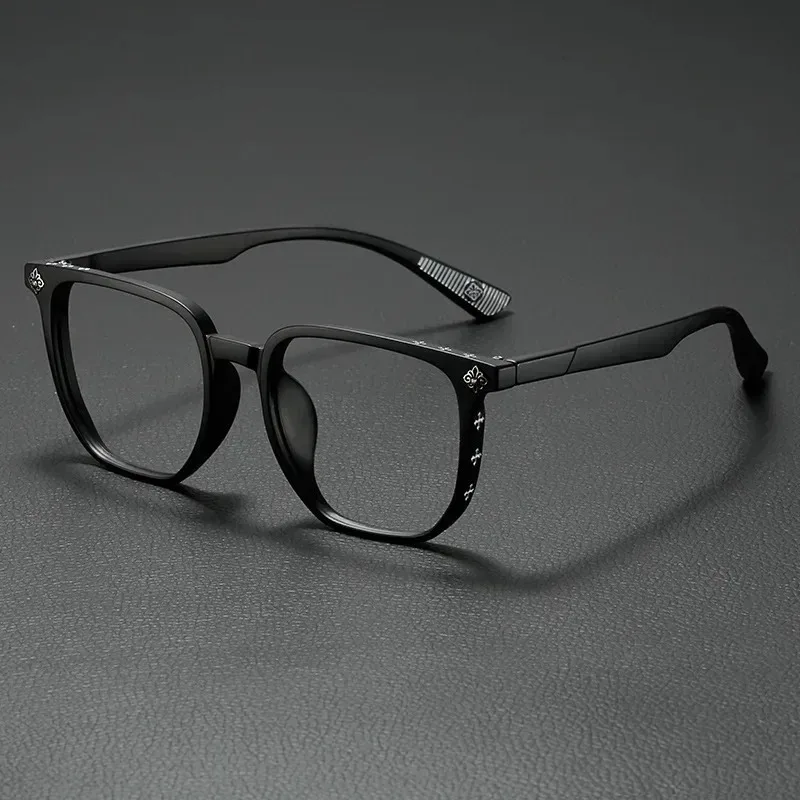 Retro Anti Blue Light Glasses, Cool Black Frame, Women's Bare Face, Fashionable, Ultra Light Flat Light Glasses Frame image 3