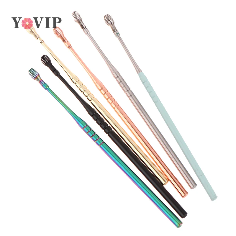 Stainless Steel Ear Wax Pickers Spring Earpick Wax Remover Curette Ear Pick Cleaner Ear Cleaner Spoon Care Ear Clean Tool