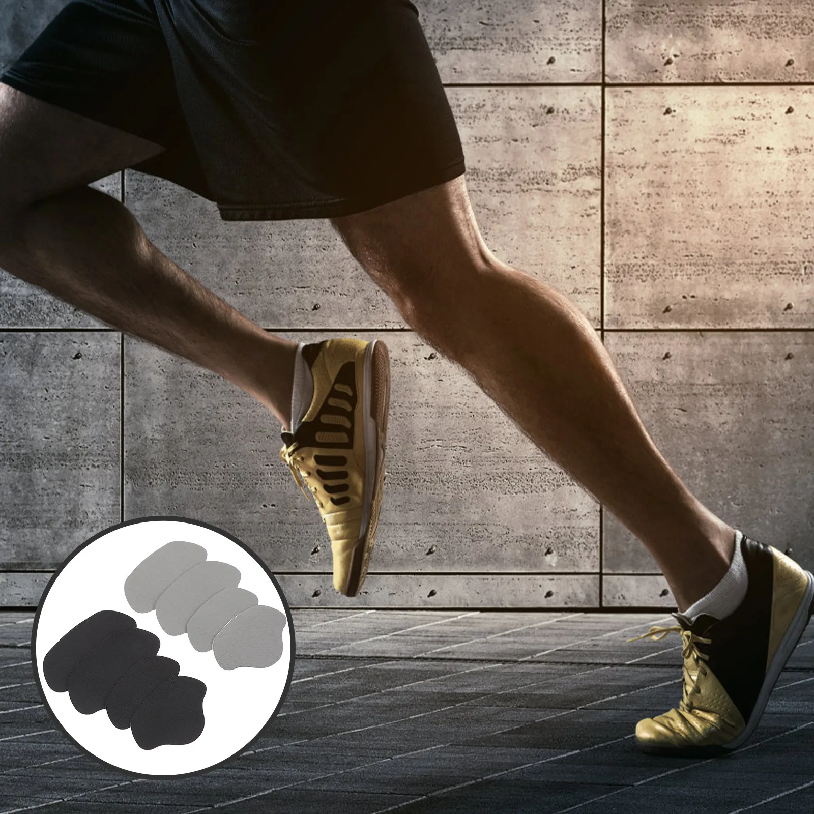 8 pegatinas ligeras para el talón, respetuosas con la piel, con amortiguación absorbente del sudor, almohadillas traseras resistentes al desgaste para zapatillas deportivas