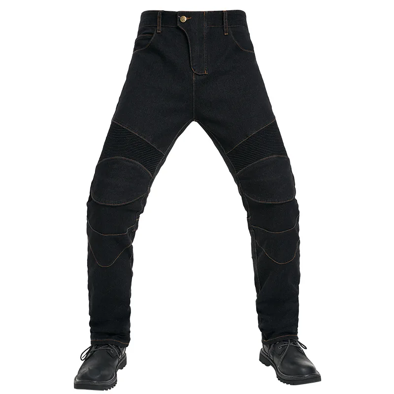 Motorcycle Street Equipment Straight Leg Jeans Off-road Motorcycle Riding Pants with Knee Pads and Covers