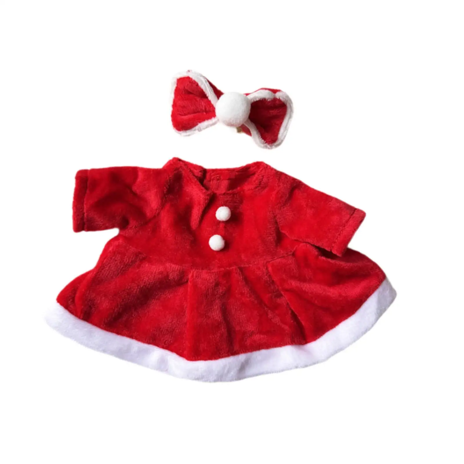

Dolls Dress Suit Costume Accessory Christmas Dress Red Dress with Headwear for