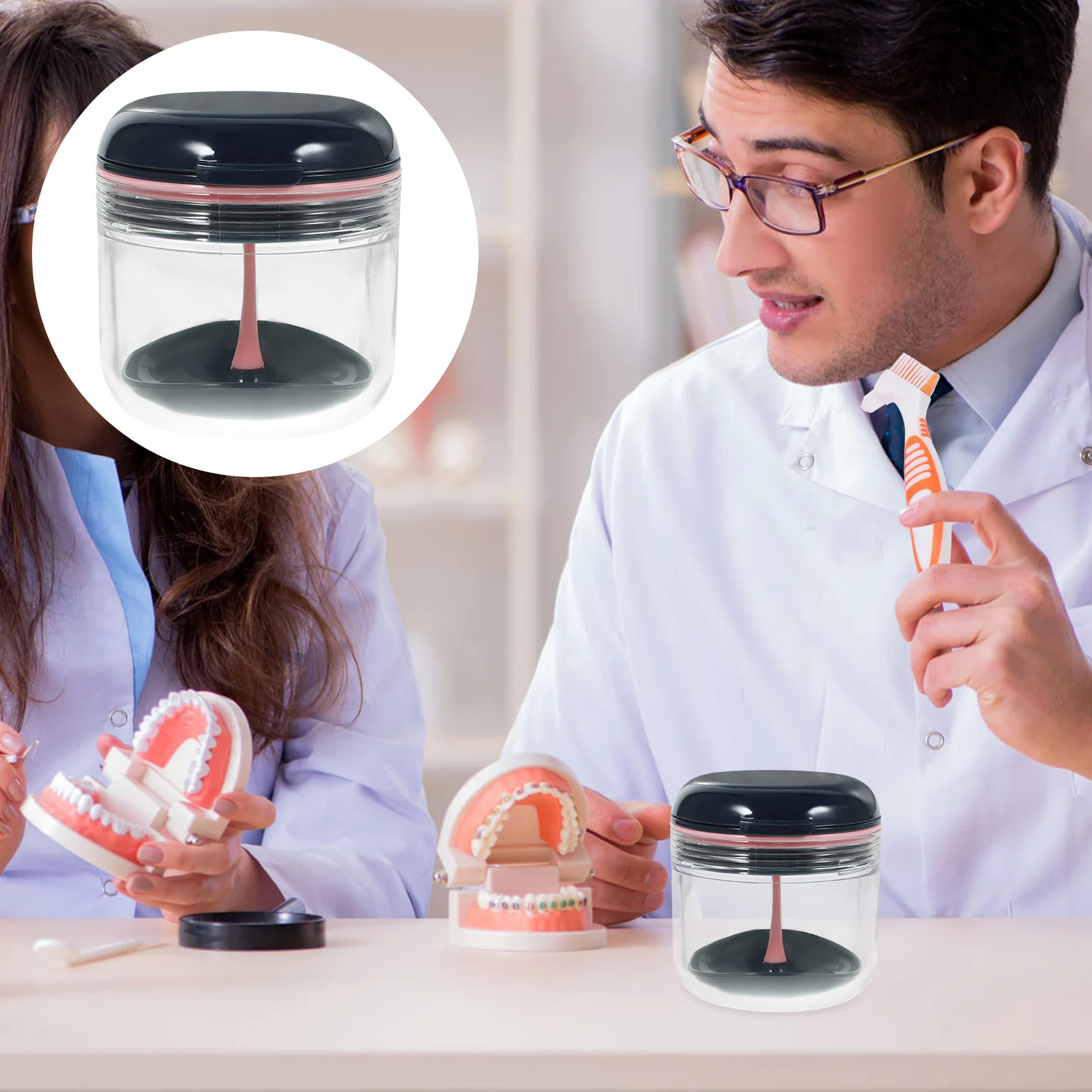 

1 Set Denture Box Portable False Teeth Container For Travel Retainer Denture Cleaning Case Plastic Orthodontic Brace Box Small