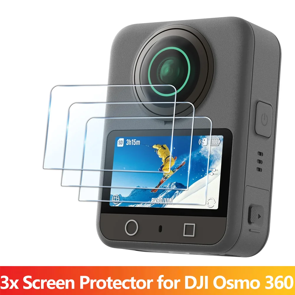 3 Pack Tempered Glass Screen Protector for DJI Osmo 360 9H HD Clear Anti Scratch Bubble Free Protective Film Camera Accessories